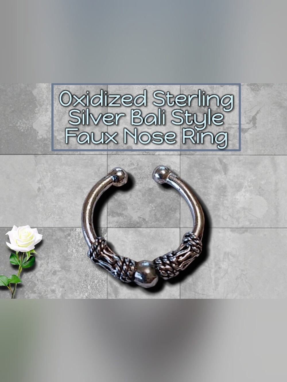 925 Sterling Silver Double S Balinese Designed Nose Hoop